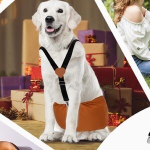 Pet Soft Black and Tan Suspenders for diapers, belly bands or fashion